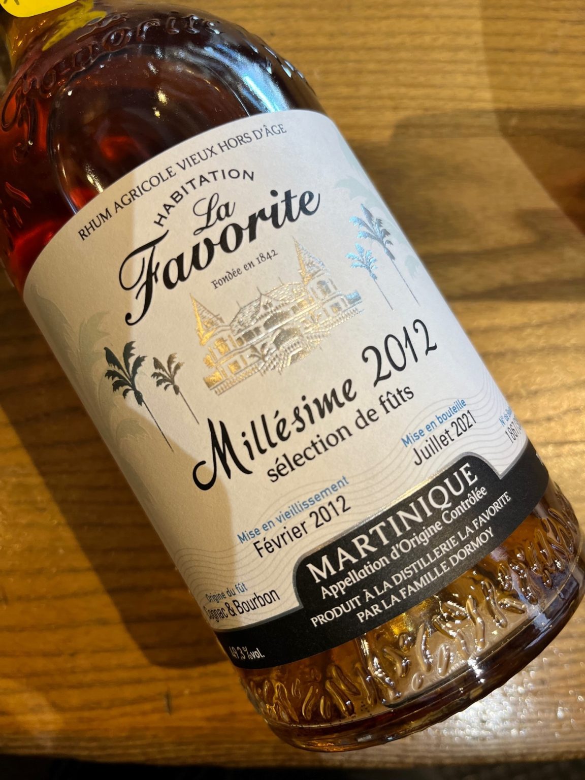 Rhum La Favorite 2012 9 ans - Martinique